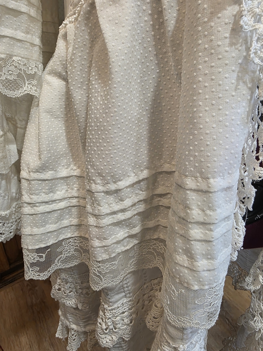Boho Layered Lace Ruffle Duster Jacket - Upcycled - Picture 8 of 9